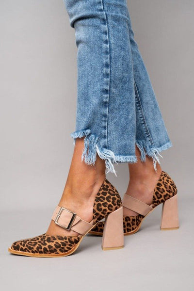 Avano™ | Elegant leopard print suede sandals with a stable heel and superior comfort