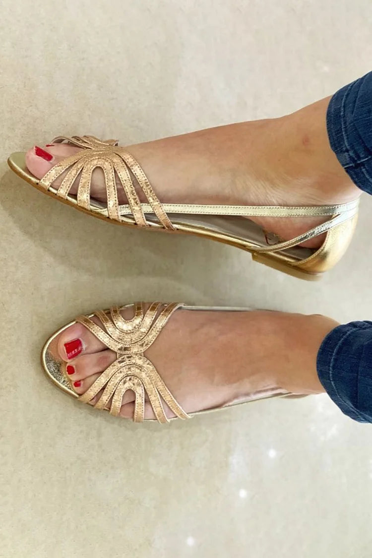 Alberta Slingback Sandal with Carved Details - Elegant and Comfortable