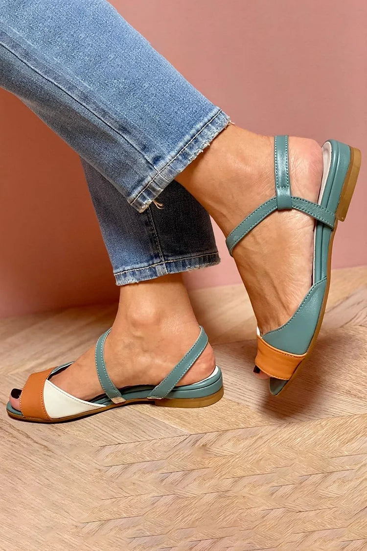 GINEVRA | Elegant Tricolor Open-Toe Sandals for a Sophisticated Look