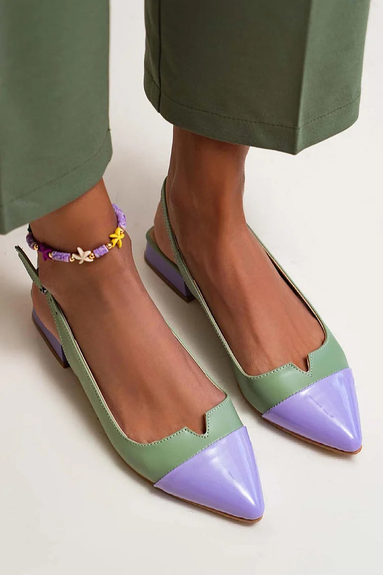 VITTORIA | Elegant ballet flats with a pointed toe and bicolor details for a refined style