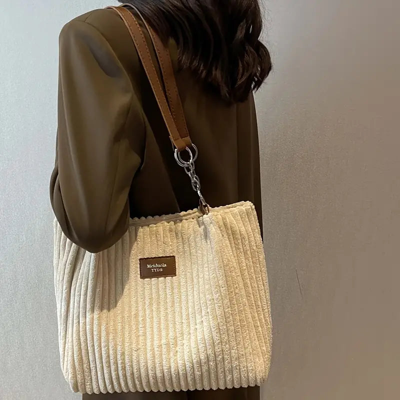 Megan | Cotton Corduroy Tote Bag