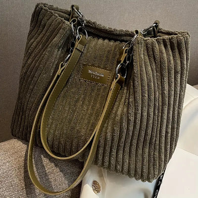 Megan | Cotton Corduroy Tote Bag