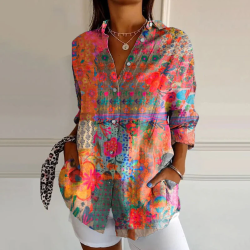 Jyla™ - Colorful Boho Printed Blouse