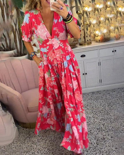 FLORIANA™ - Vibrant Floral Dress