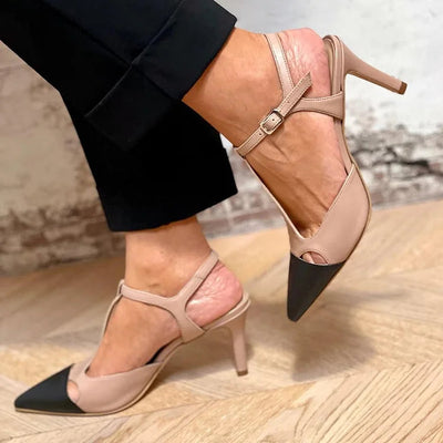 MIRELLA | Elegant Pointed Toe Two-Tone Pump for a Sophisticated Style