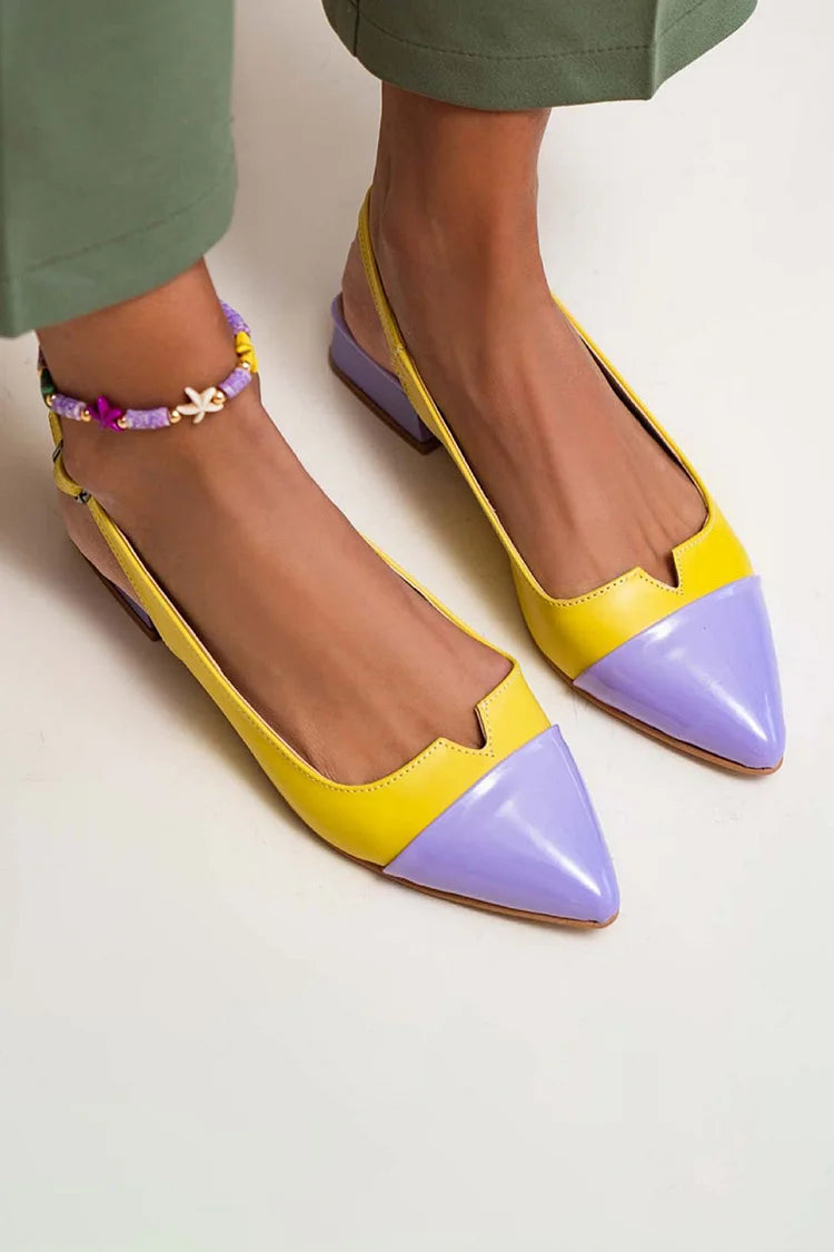 VITTORIA | Elegant ballet flats with a pointed toe and bicolor details for a refined style