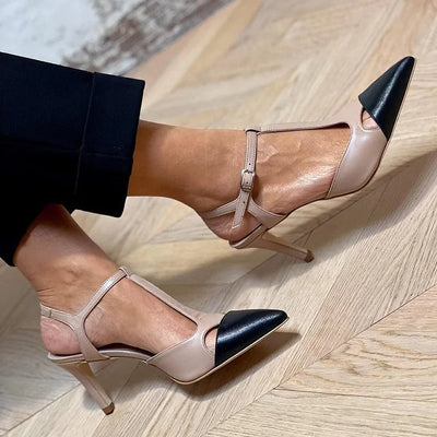 MIRELLA | Elegant Pointed Toe Two-Tone Pump for a Sophisticated Style