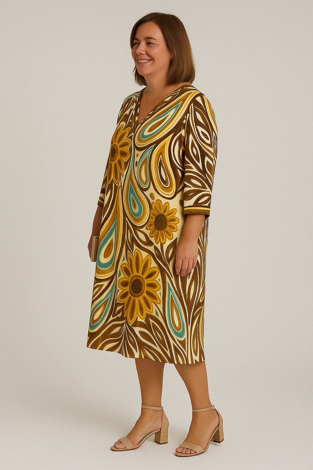 Valentina - Retro Tummy Covering Midi Dress
