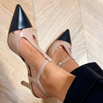 MIRELLA | Elegant Pointed Toe Two-Tone Pump for a Sophisticated Style