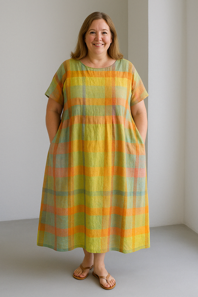 Lucia - Printed Tummy Covering Midi Dress