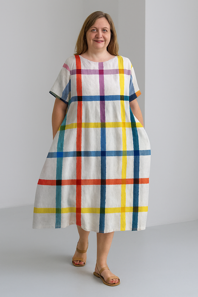 Lucia - Printed Tummy Covering Midi Dress