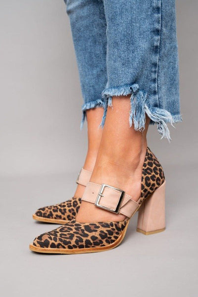 Avano™ | Elegant leopard print suede sandals with a stable heel and superior comfort