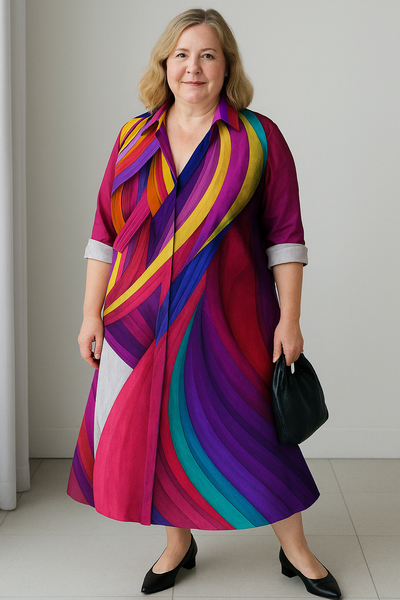Bianca - Bright Tummy Covering Midi Dress