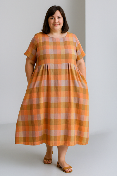 Lucia - Printed Tummy Covering Midi Dress
