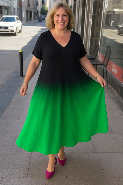 Alina - Gradient Tummy Covering Midi Dress