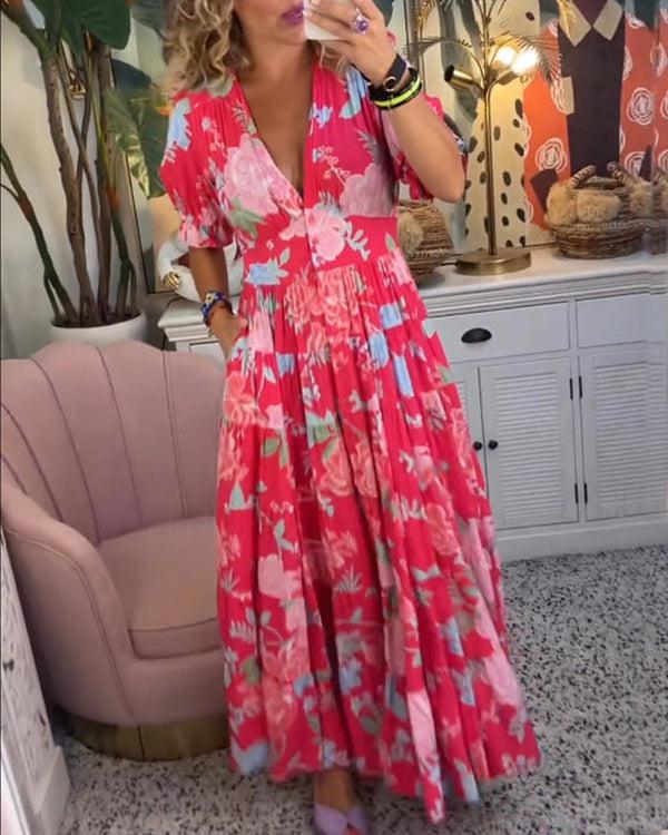 FLORIANA™ - Vibrant Floral Dress