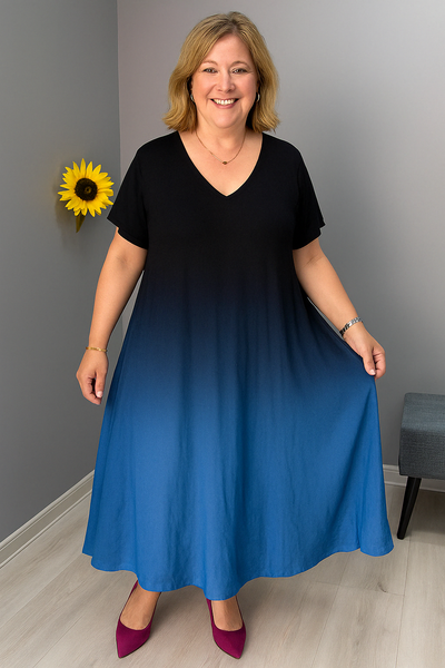 Alina - Gradient Tummy Covering Midi Dress