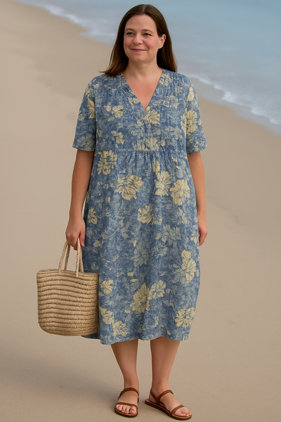 Rosa - Floral Tummy Covering Everyday Dress