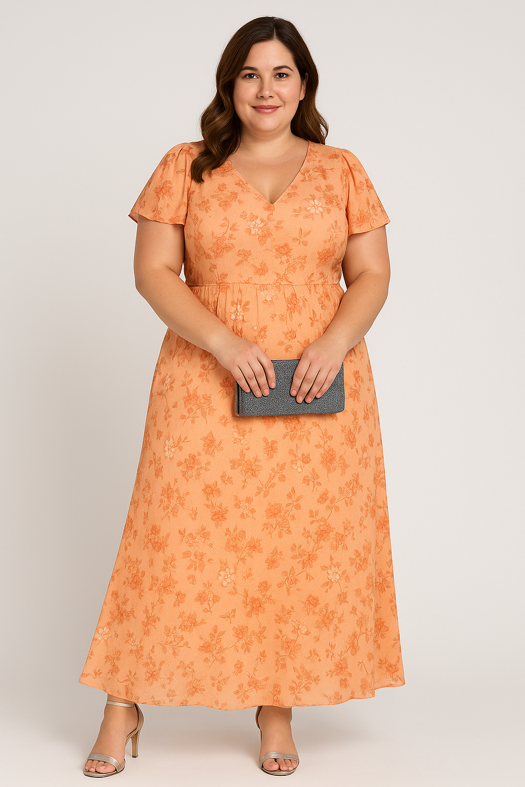 Julieta - Floral V-Neck Tummy Covering Dress