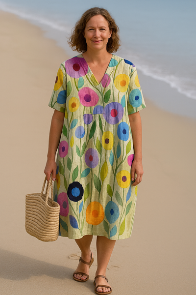 Rosa - Floral Tummy Covering Everyday Dress