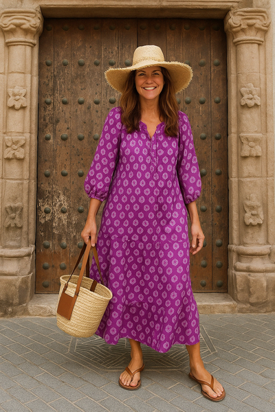 Sofia - Floral Tummy Covering Tiered Dress