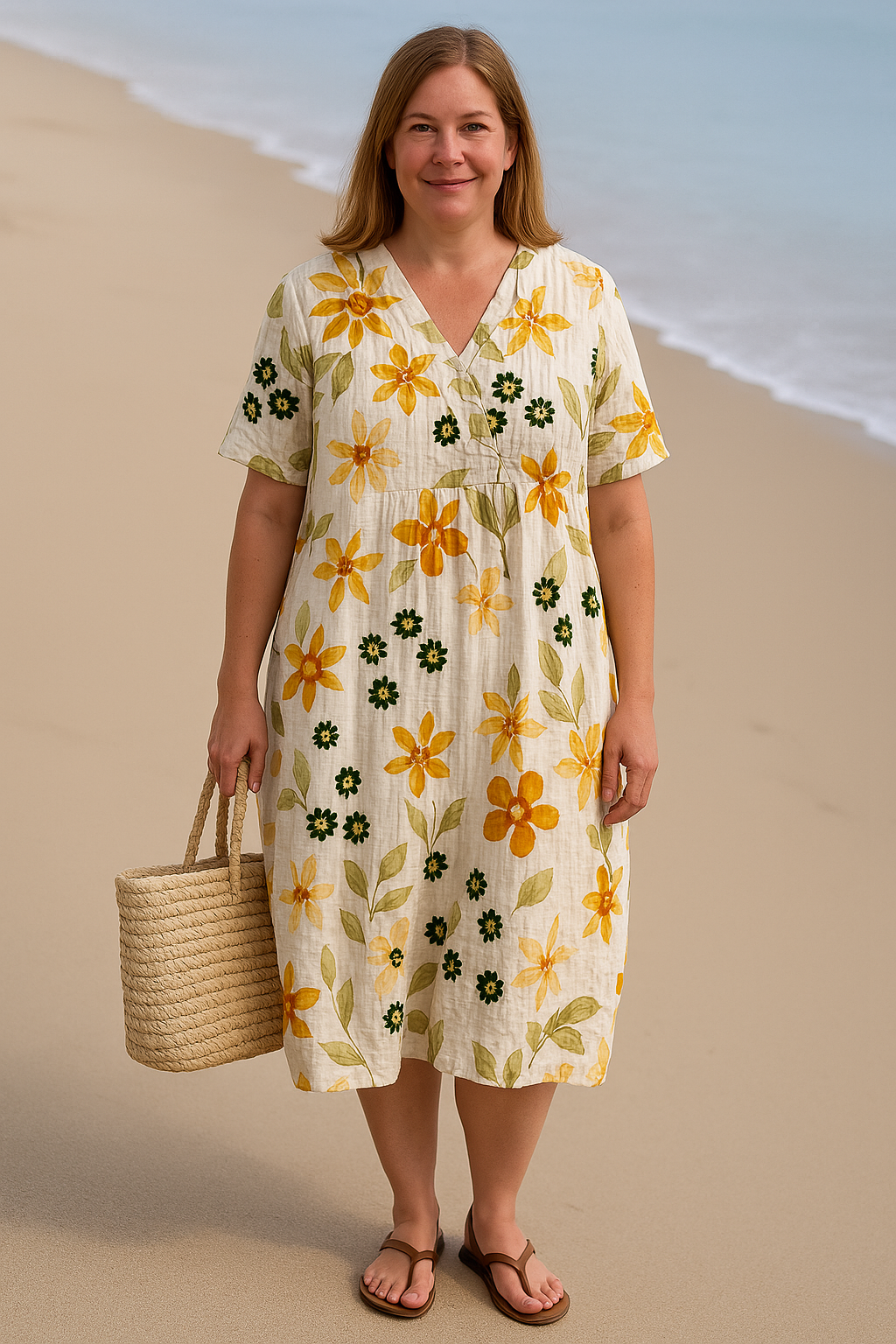 Rosa - Floral Tummy Covering Everyday Dress