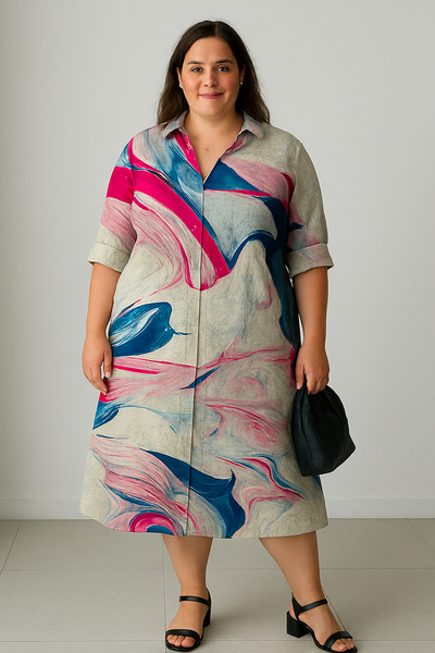 Bianca - Bright Tummy Covering Midi Dress