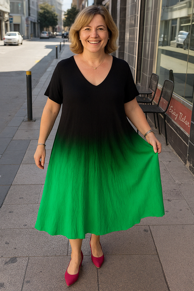 Alina - Gradient Tummy Covering Midi Dress