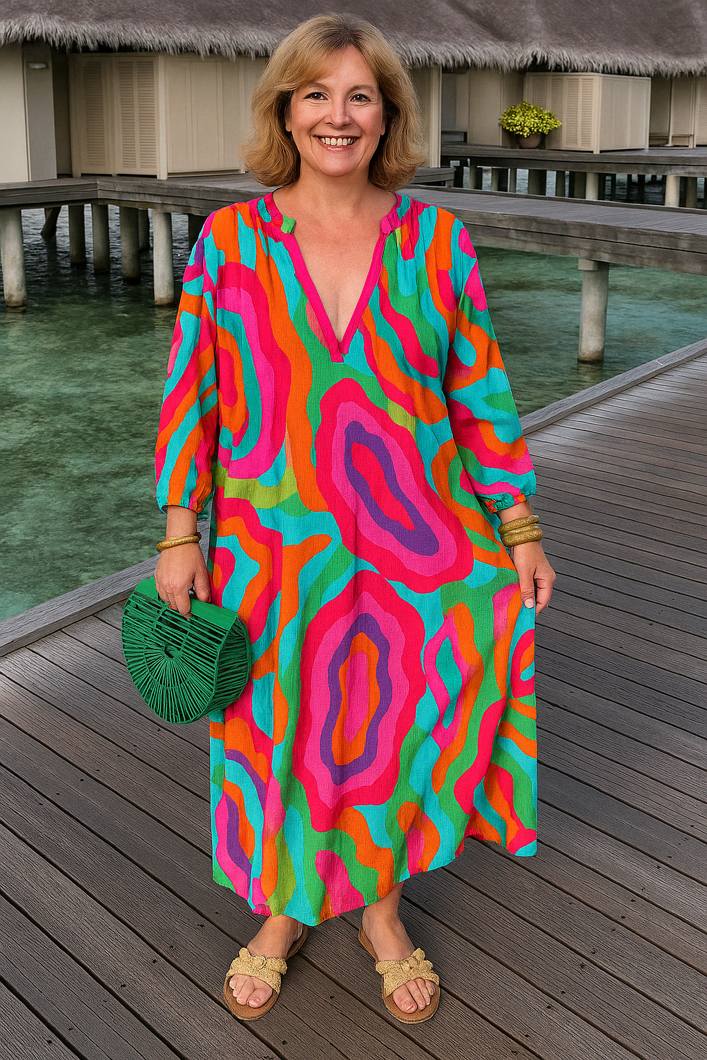Liana - Colorful Tummy Covering Dress