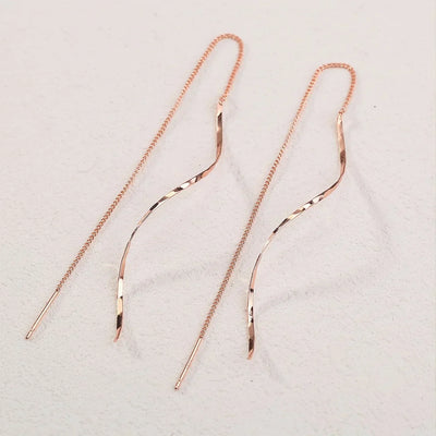 Long Earrings with Wavy Design