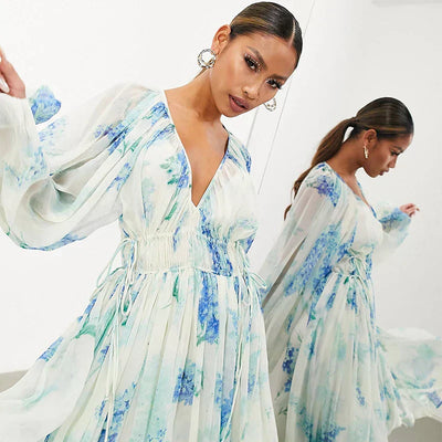 Nora – Blue Ocean Maxi Dress