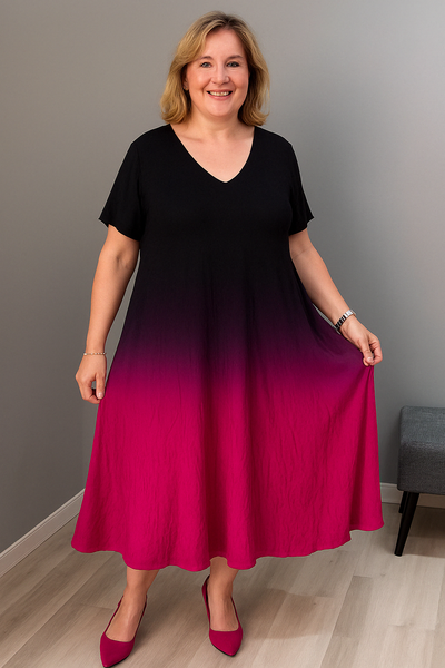 Alina - Gradient Tummy Covering Midi Dress