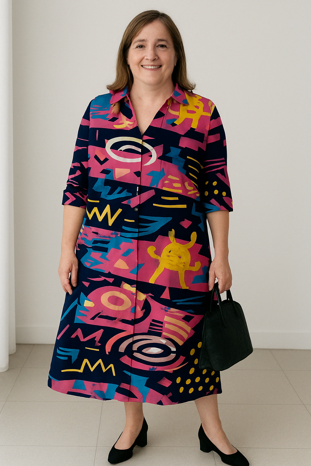 Bianca - Bright Tummy Covering Midi Dress