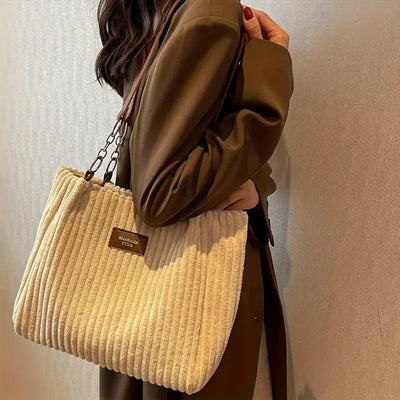 Megan | Cotton Corduroy Tote Bag