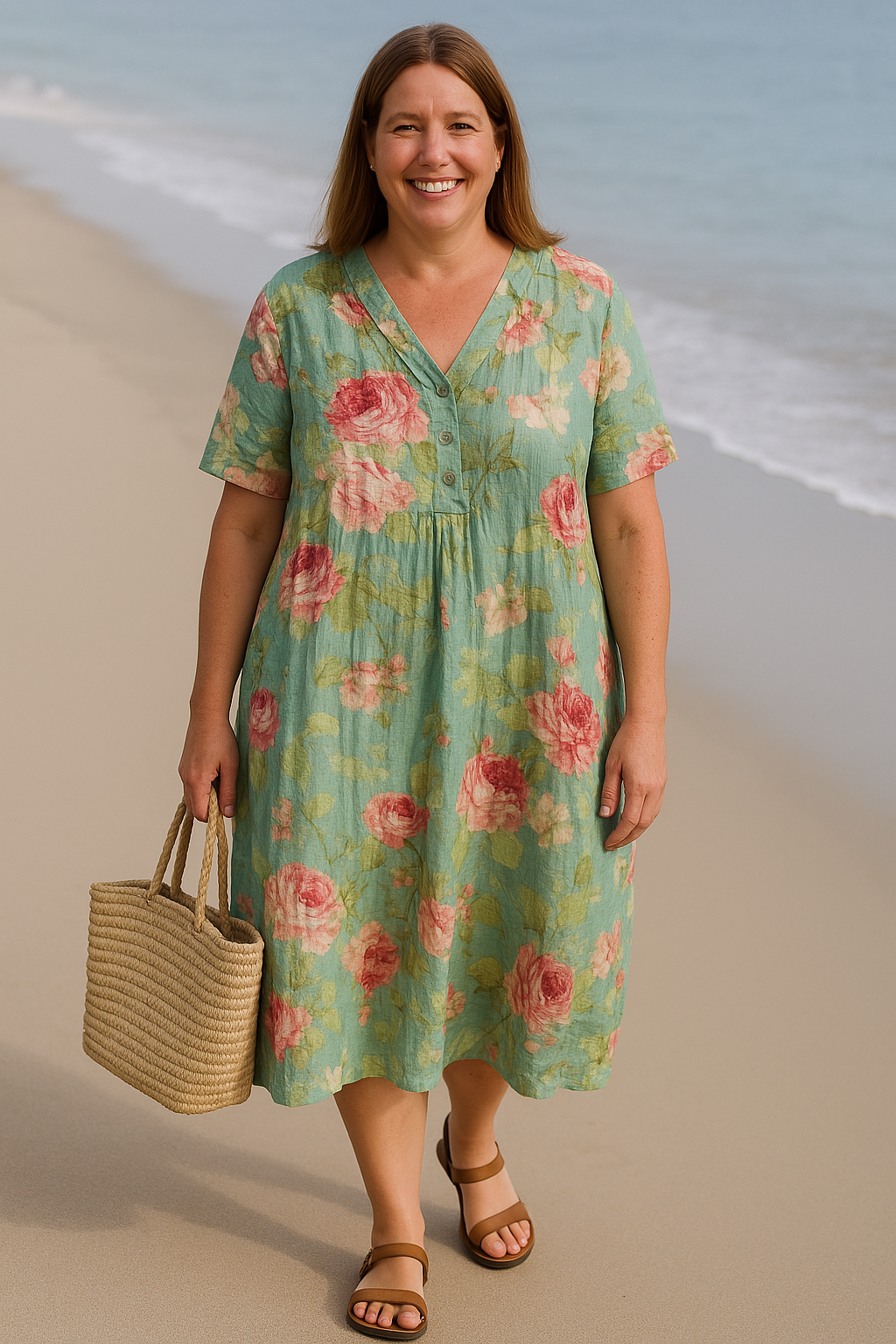 Rosa - Floral Tummy Covering Everyday Dress