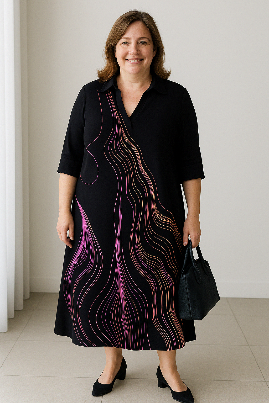 Bianca - Bright Tummy Covering Midi Dress
