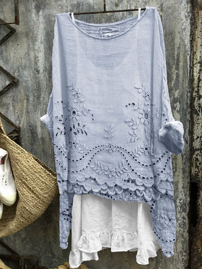 Rosmira™ - Dual-Hem Printed Blouse
