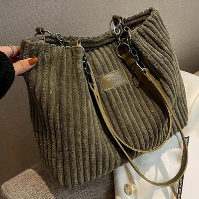 Megan | Cotton Corduroy Tote Bag