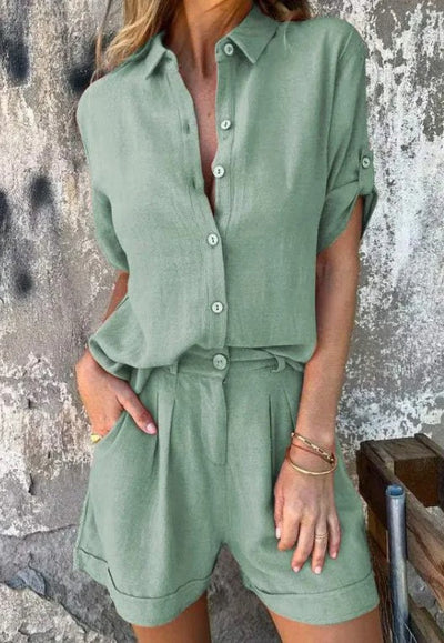 Melda™ - Breezy Buttoned Set